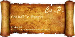 Csikár Petra névjegykártya